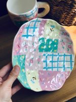 ⁦كوب هاند ميد الاقمشة مع صحن⁩ - الصورة ⁦3⁩