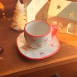 ⁦كوب هاند ميد مع صحن- قلوب⁩ - الصورة ⁦2⁩