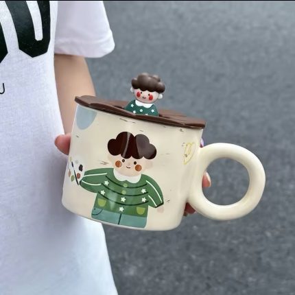 كوب مع غطاء - ولد اخضر