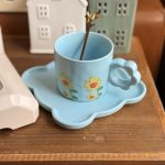 كوب مع صحن - ازرق